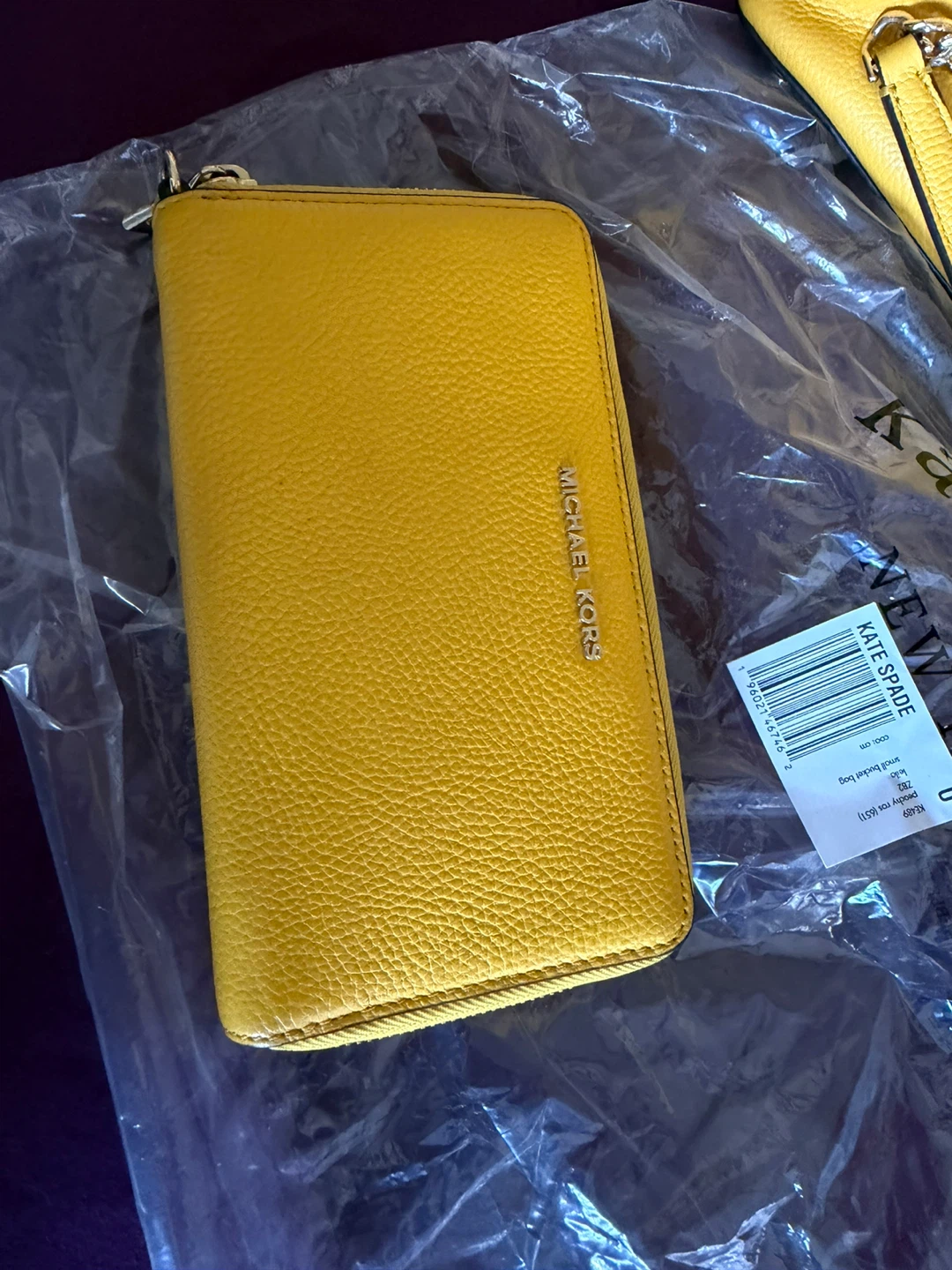 Kate Spade Yellow Leather Tote Bag with Matching Wallet - photo 3