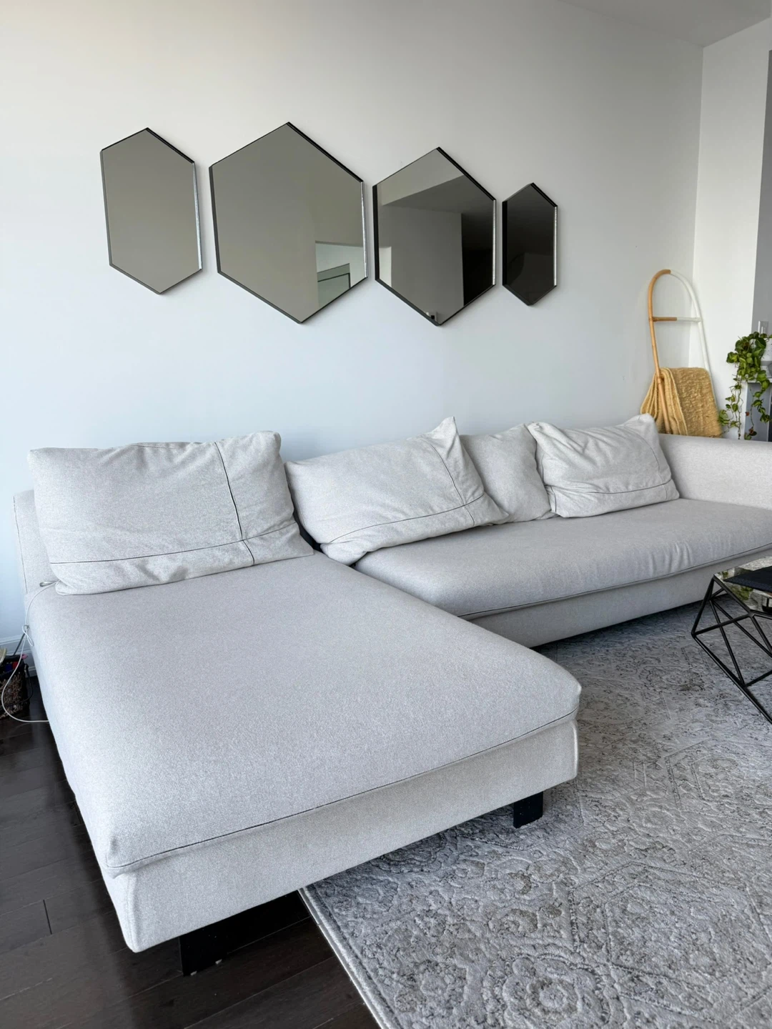 Light Grey Sectional Sofa - photo 3