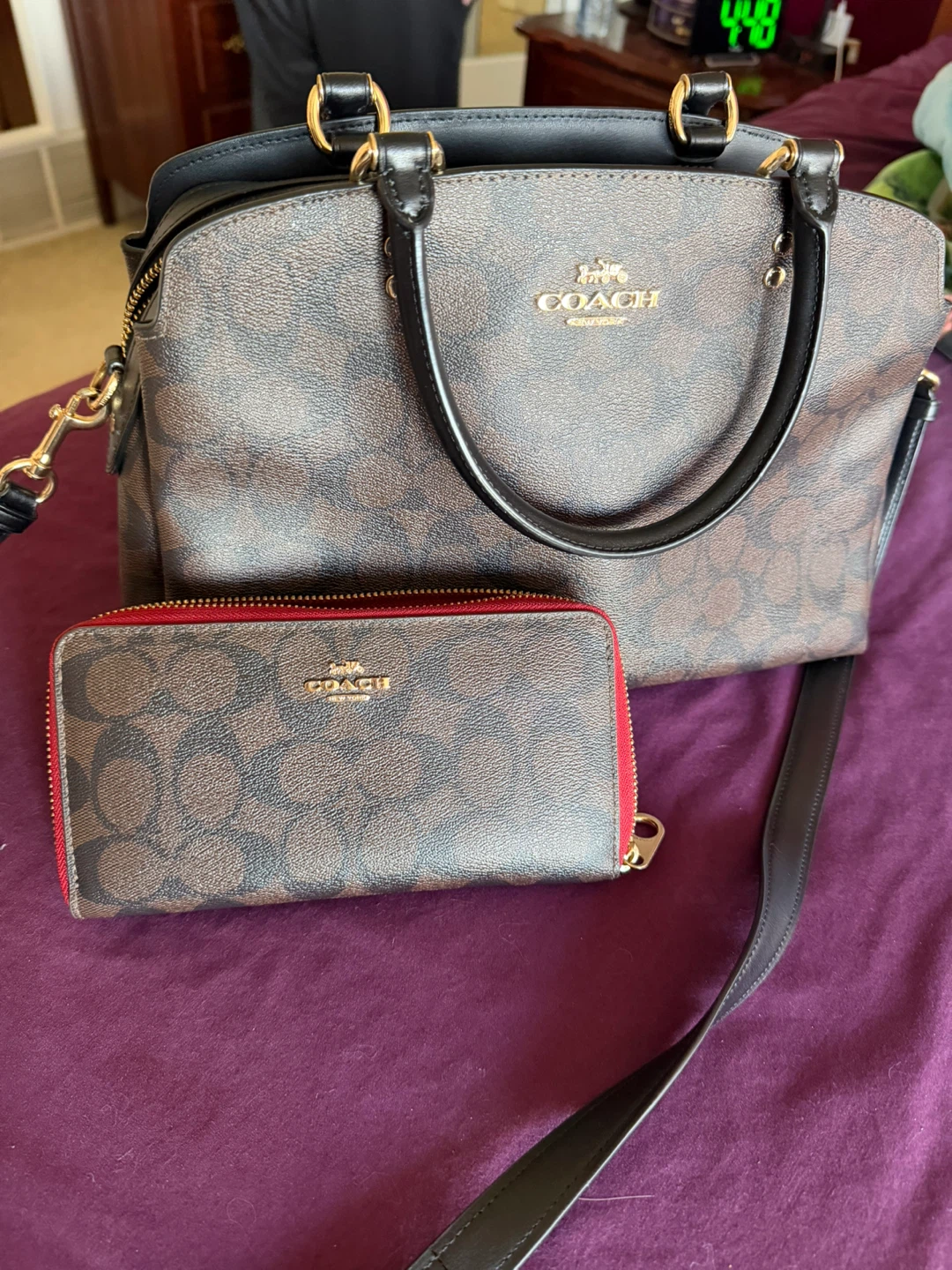 Coach Signature Canvas Satchel and Wallet Set