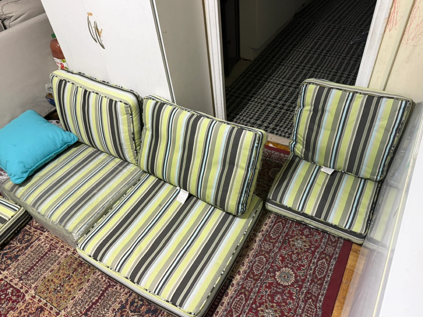 Striped Outdoor Couch Cushions