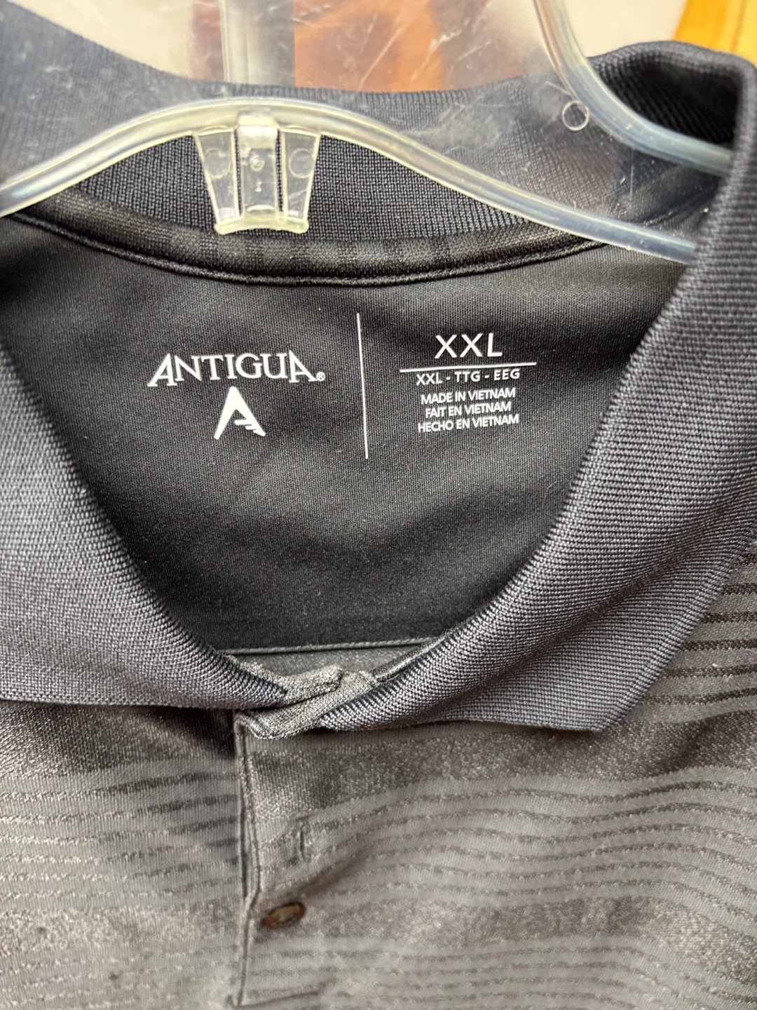 Antigua Black Striped Polo Shirt XXL - photo 2
