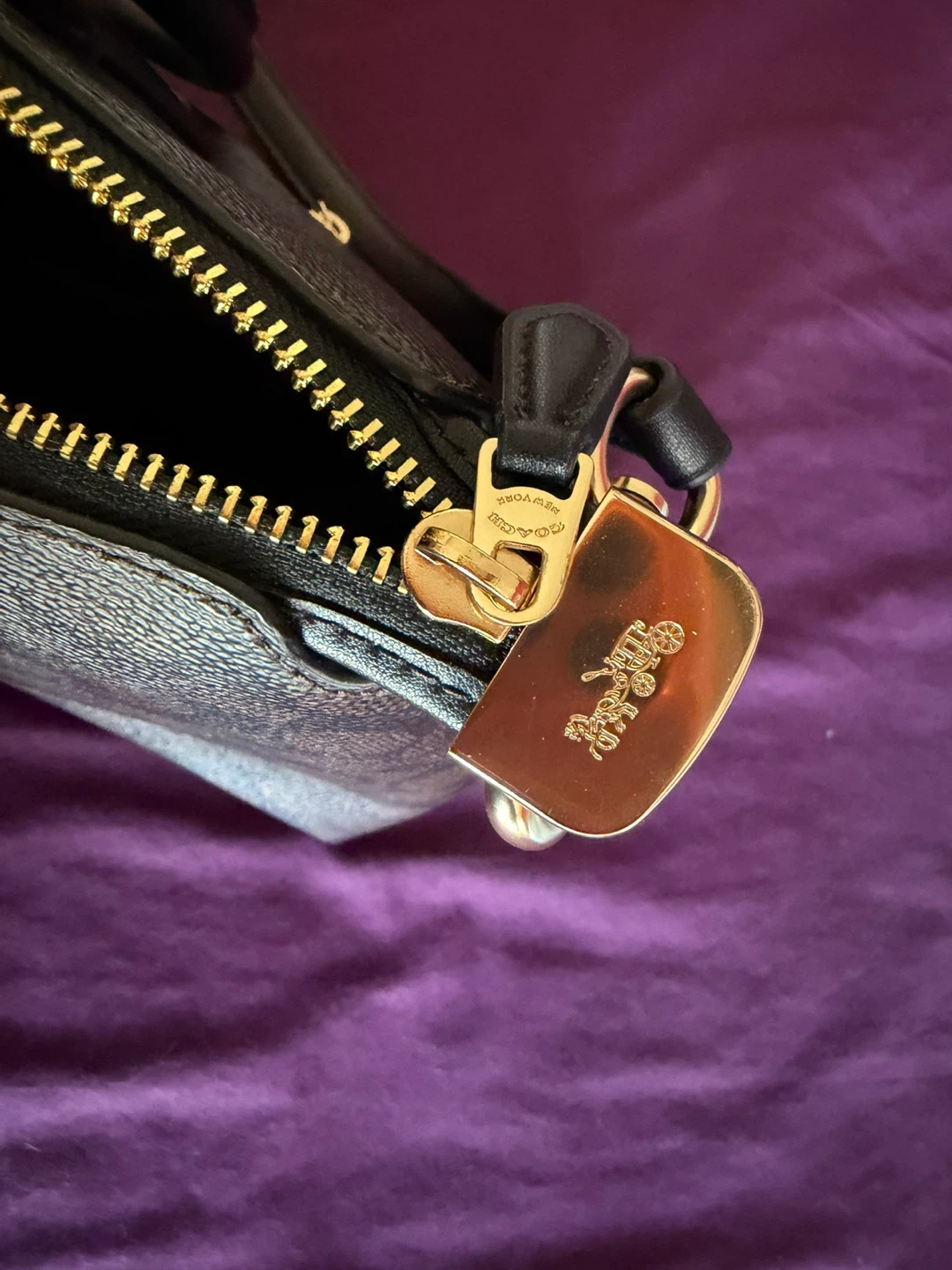 Coach Signature Brown Leather Satchel Handbag - photo 2