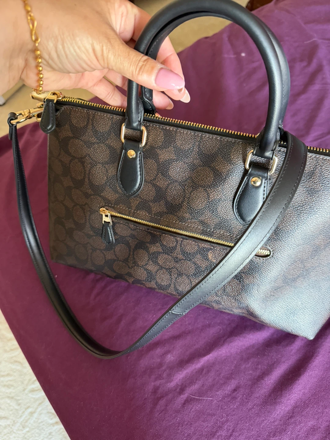 Coach Signature Brown Leather Satchel Handbag - photo 3