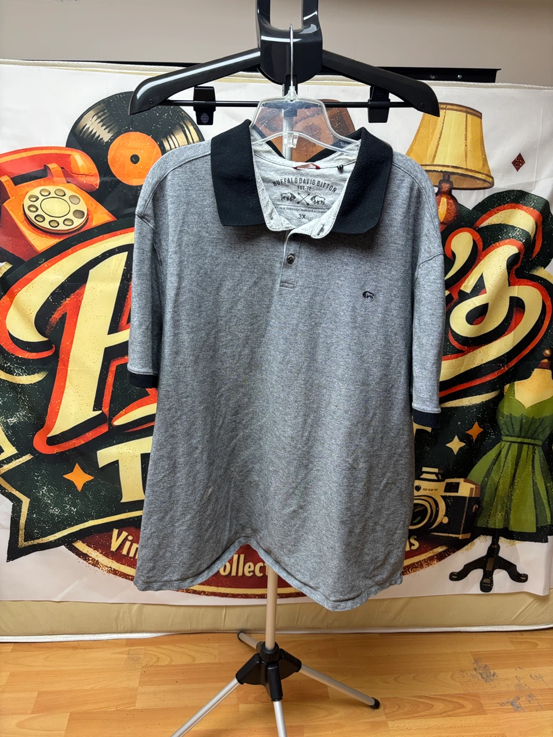 Buffalo David Bitton Grey Polo Shirt 3X