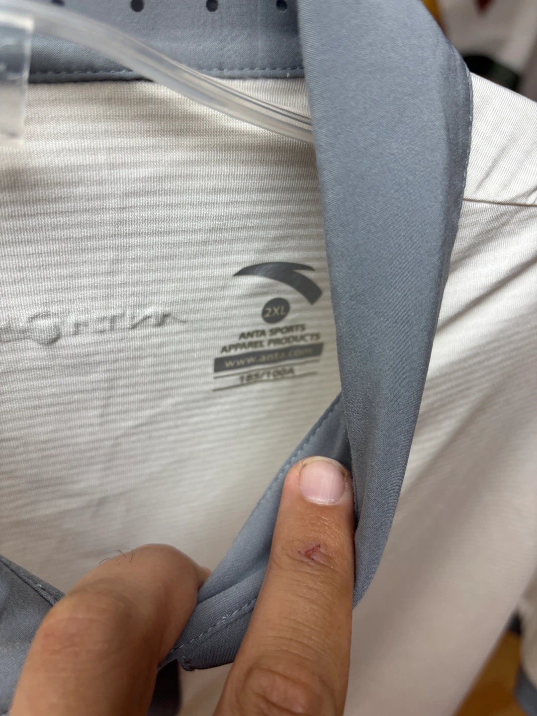 Anta Professional Tennis Outfit Polo Shirt - White/Grey - 2XL - photo 2