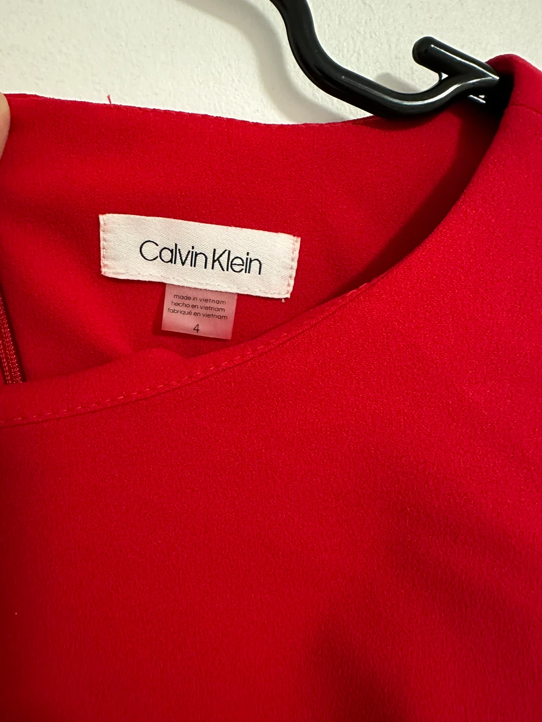 Calvin Klein Red Dress with Ruffle Sleeves Size 4 - photo 3
