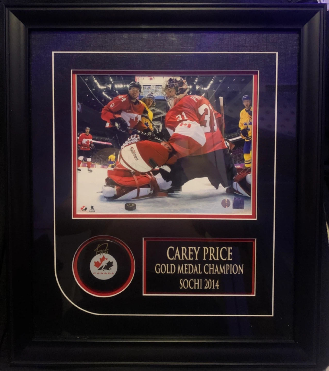 Carey Price Gold Medal Champion Sochi 2014 Framed Photo