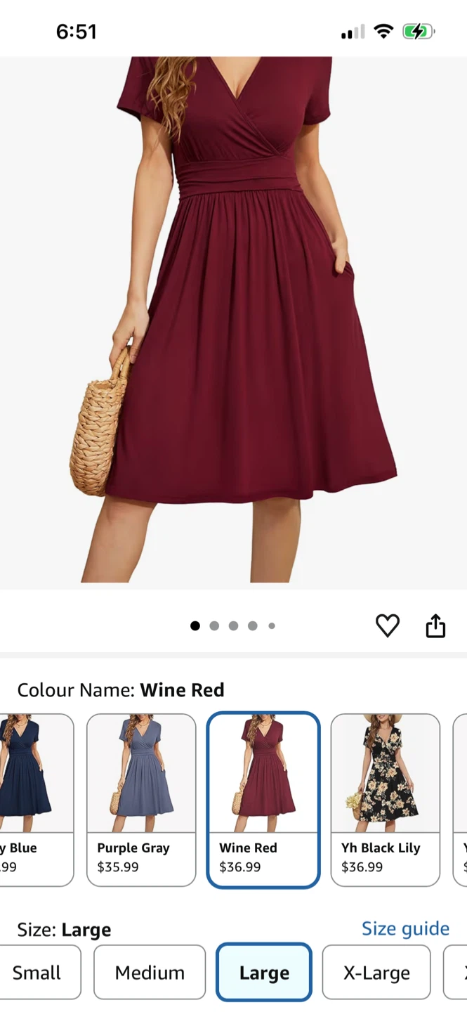 WEACZZY Women's Wine Red Short Sleeve Wrap Dress - photo 4