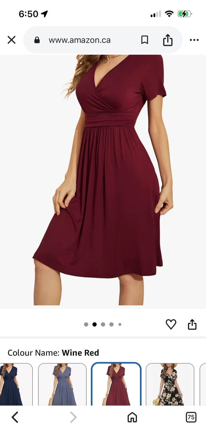 WEACZZY Women's Wine Red Short Sleeve Wrap Dress - photo 5