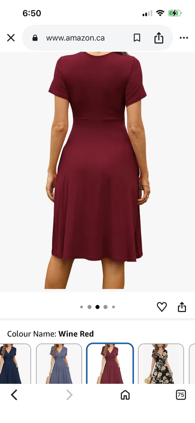 WEACZZY Women's Wine Red Short Sleeve Wrap Dress - photo 2