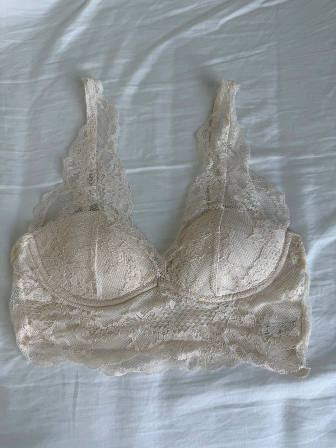 Cream Lace Bralette Size 34/75