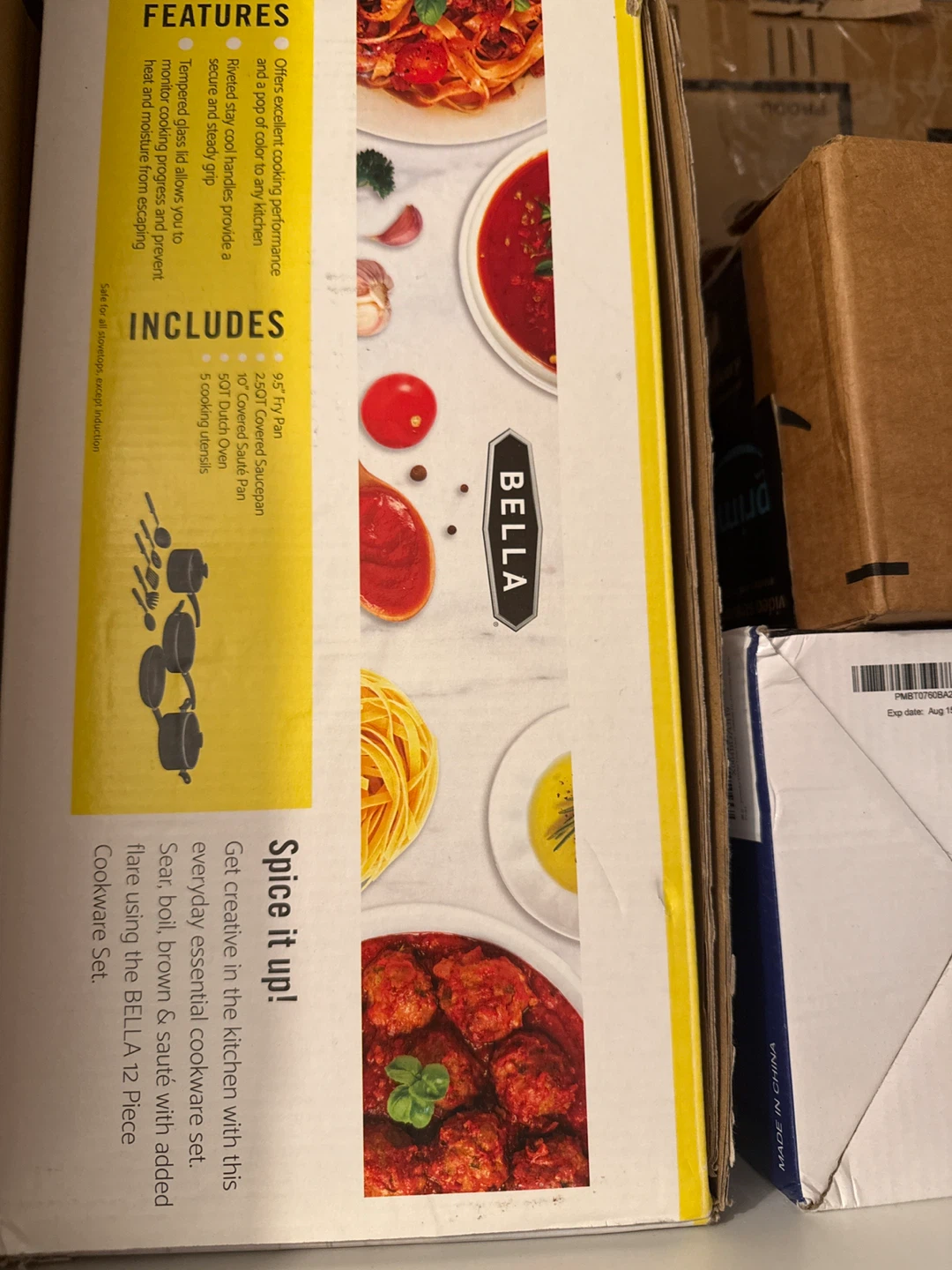 BELLA 12 Piece Cookware Set with Utensils