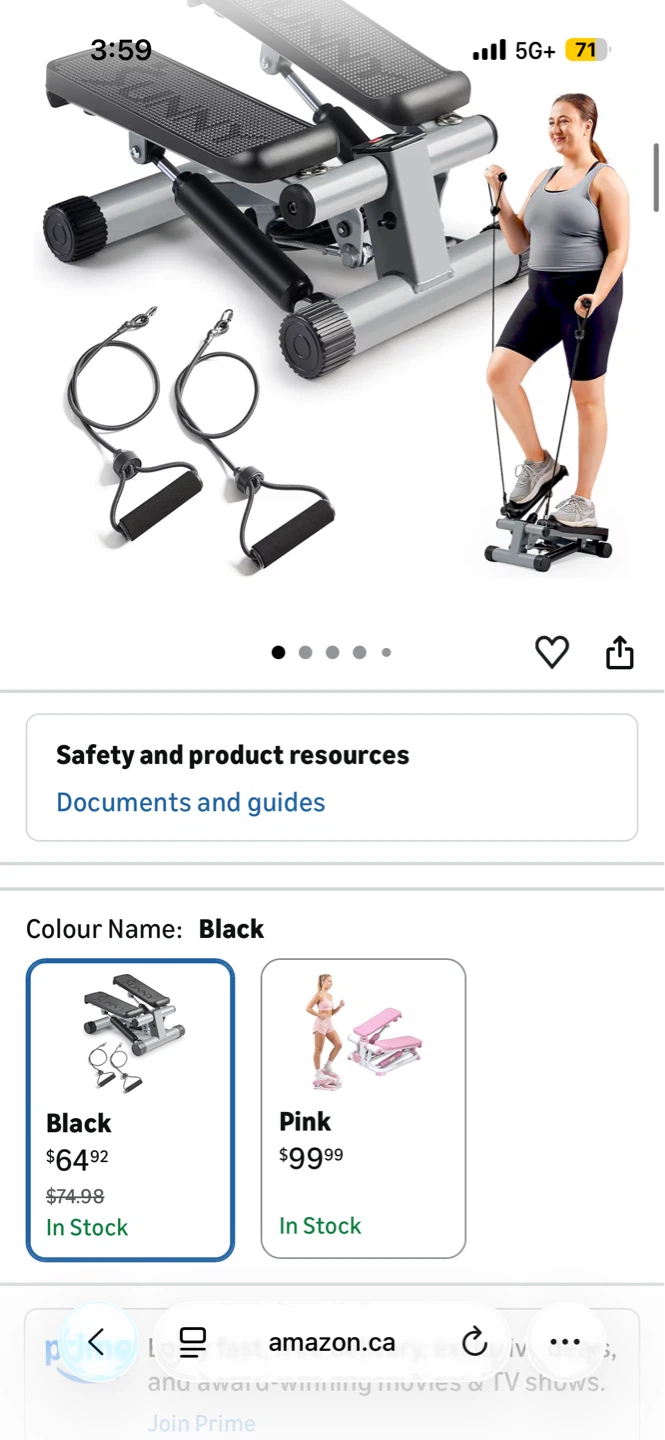 Sunny Health & Fitness Mini Stepper with Resistance Bands