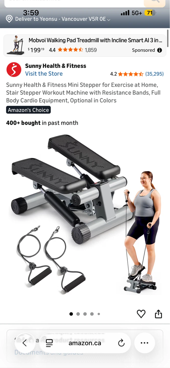 Sunny Health & Fitness Mini Stepper with Resistance Bands - photo 2