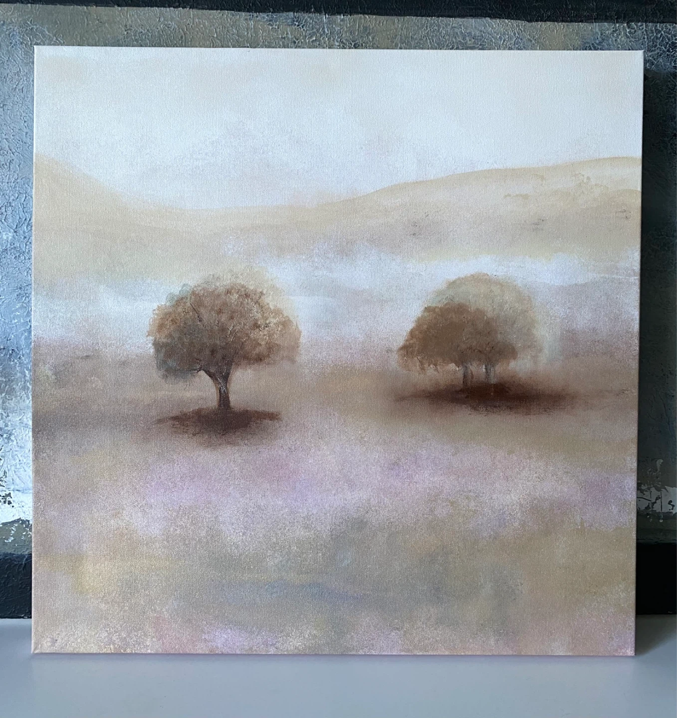 Original abstract painting landscape trees - photo 2