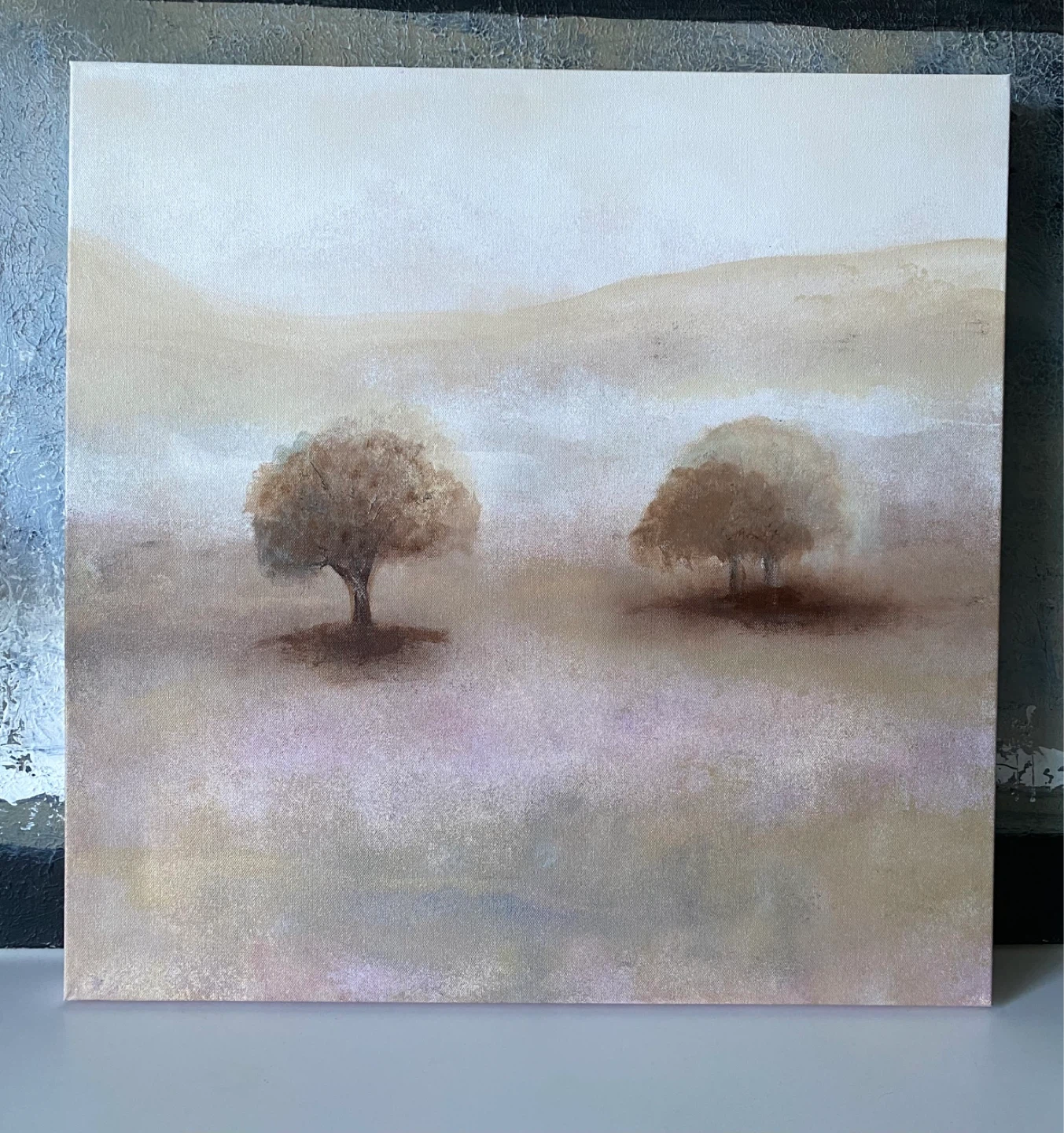 Original abstract painting landscape trees - photo 3