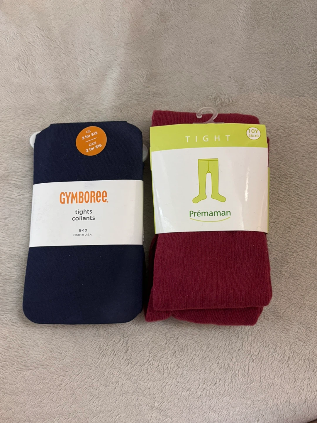 Gymboree & Prémaman Tights (Navy & Burgundy)