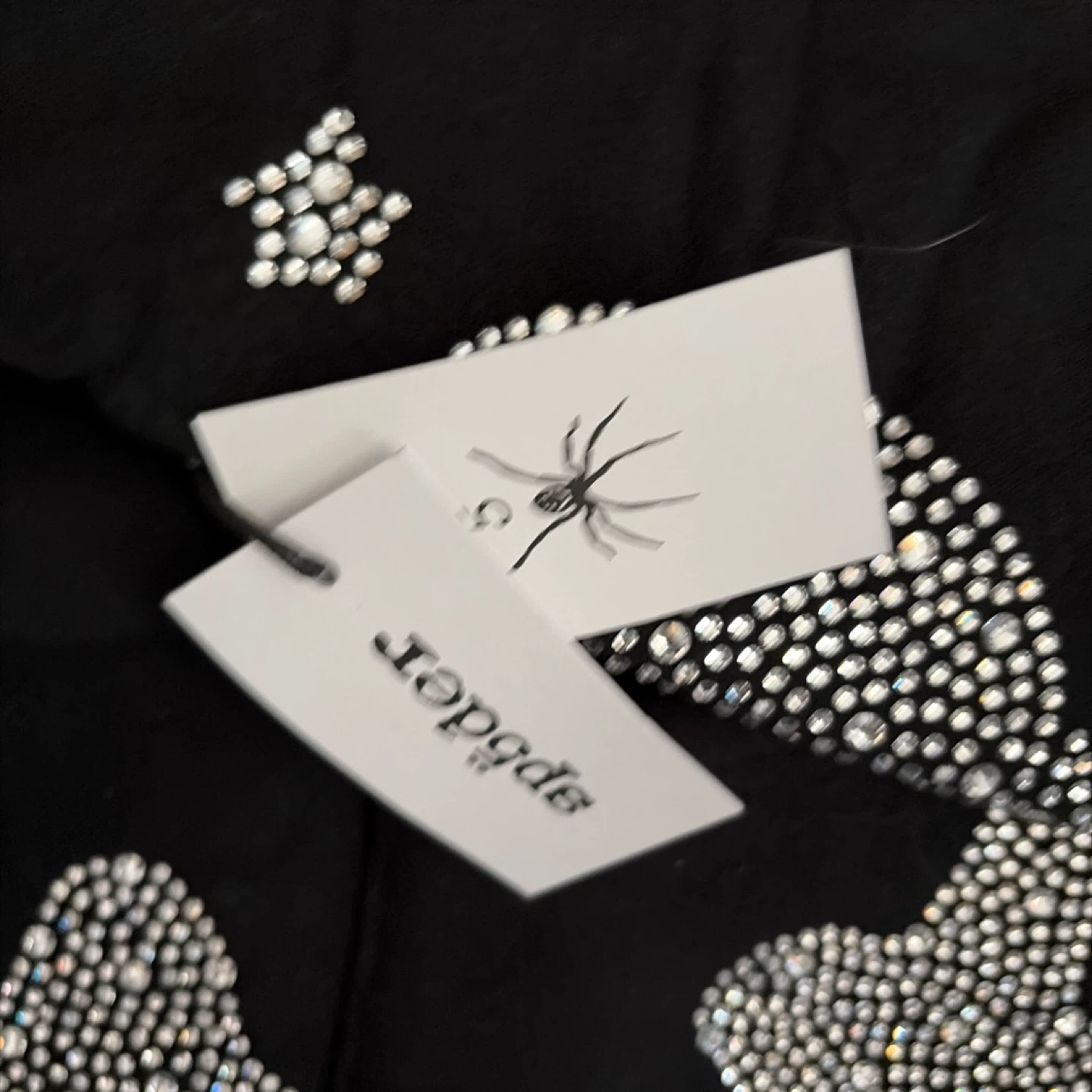 Spider rhinestone hoodie black size M - photo 2