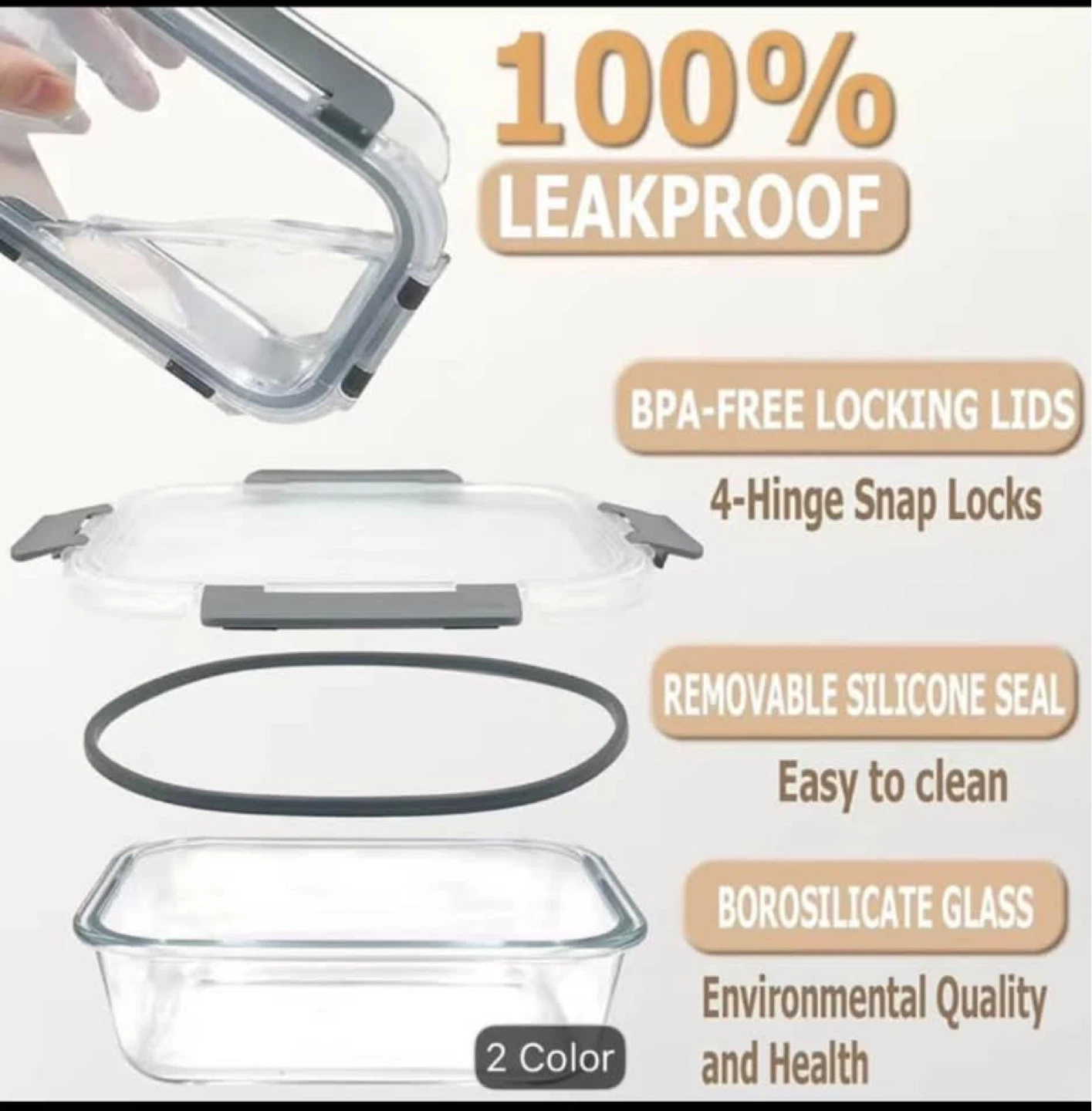 10 Pack Glass Food Storage Containers