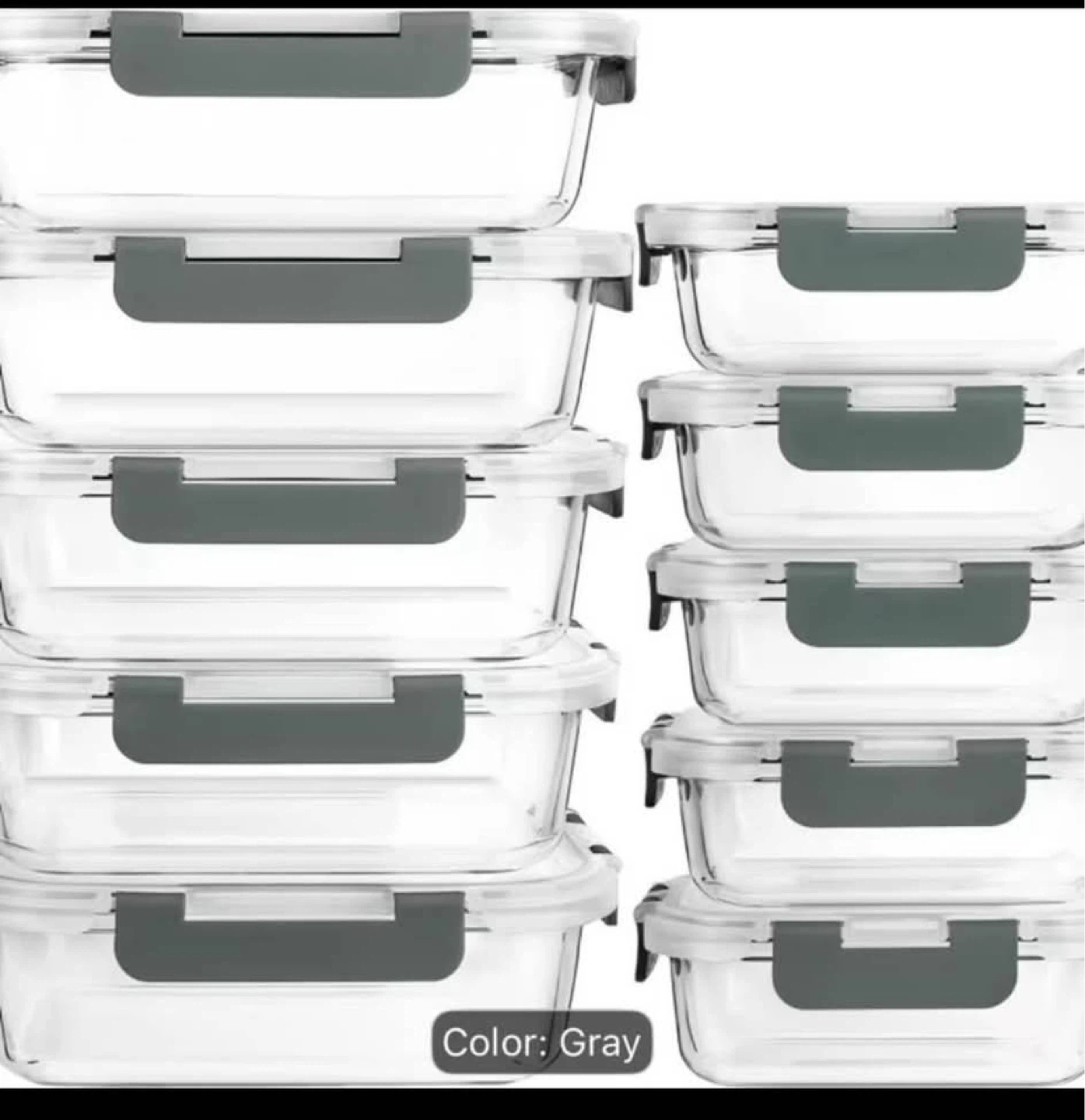 10 Pack Glass Food Storage Containers - photo 2