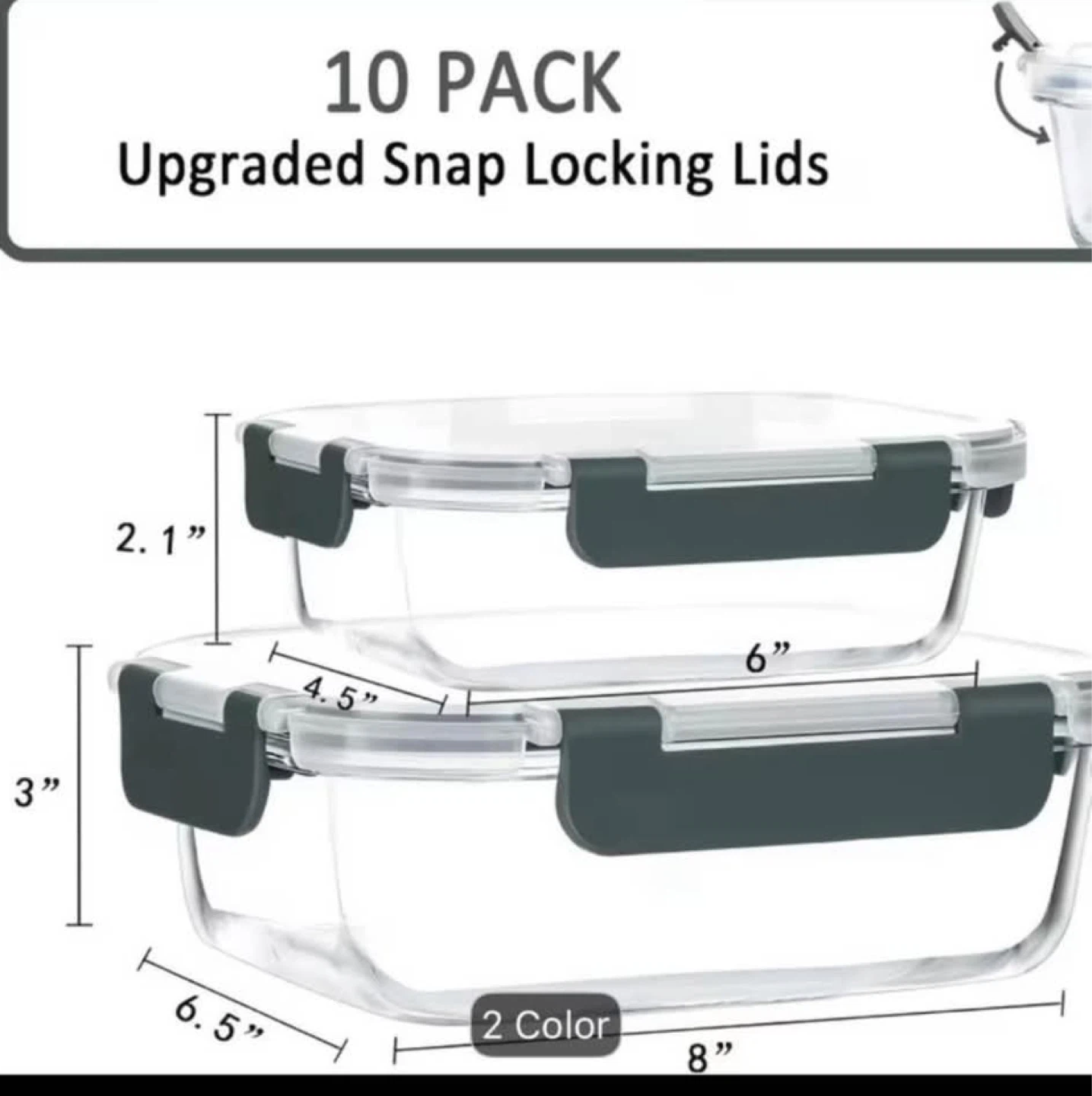 10 Pack Glass Food Storage Containers - photo 3