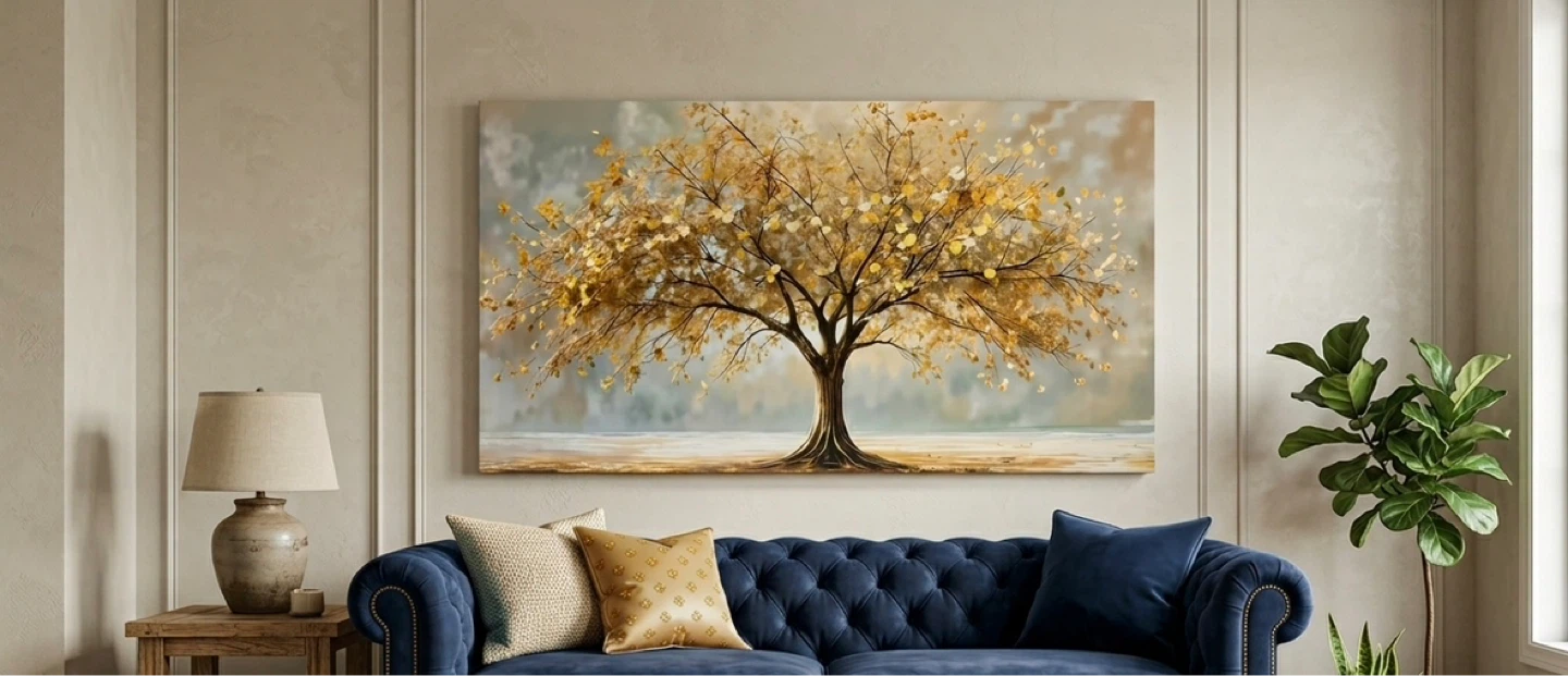 Large canvas wall art - Golden Tree