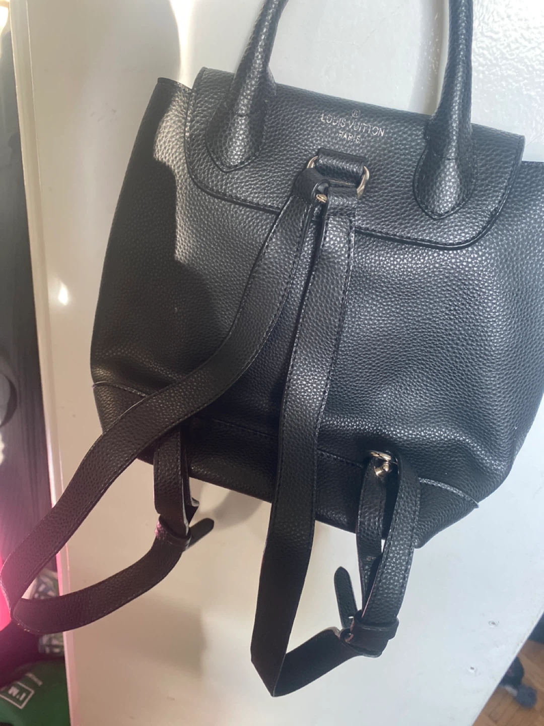 Louis Vuitton Black Leather Backpack - photo 3