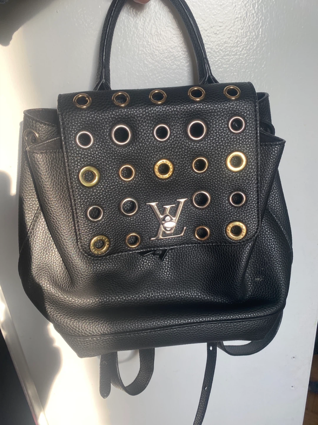 Louis Vuitton Black Leather Backpack