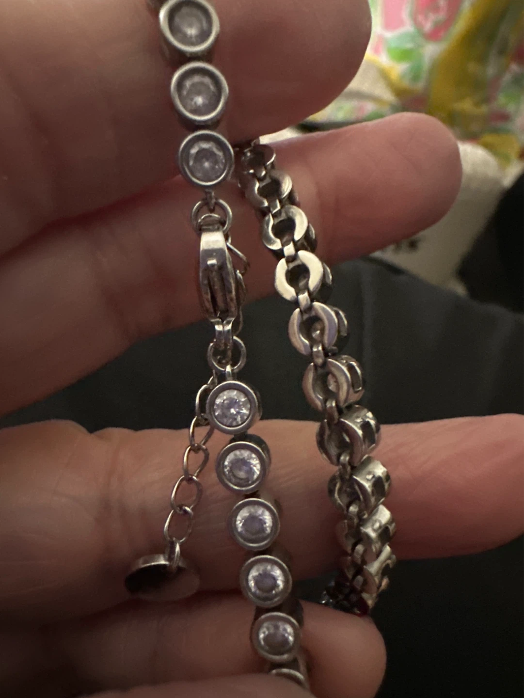 Silver Tennis Bracelet with Clear Stones - photo 3