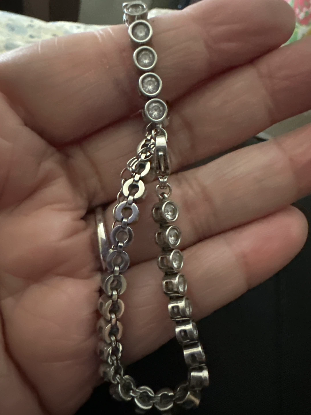 Silver Tennis Bracelet with Clear Stones