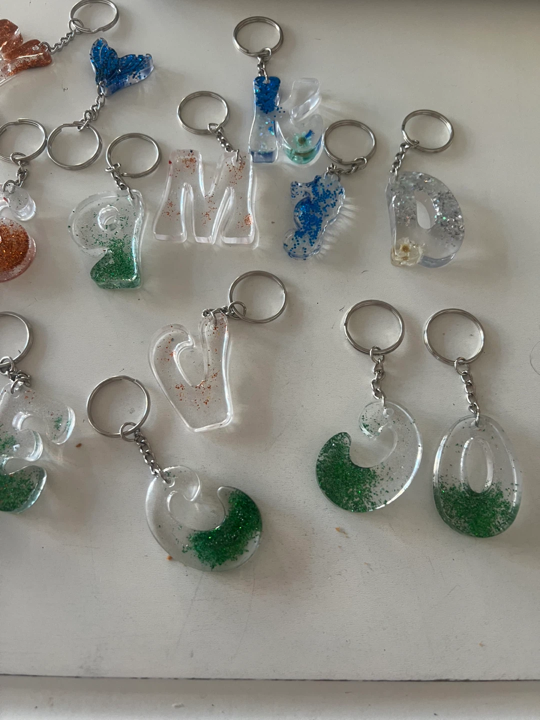 Assorted Resin Letter & Shape Keychains