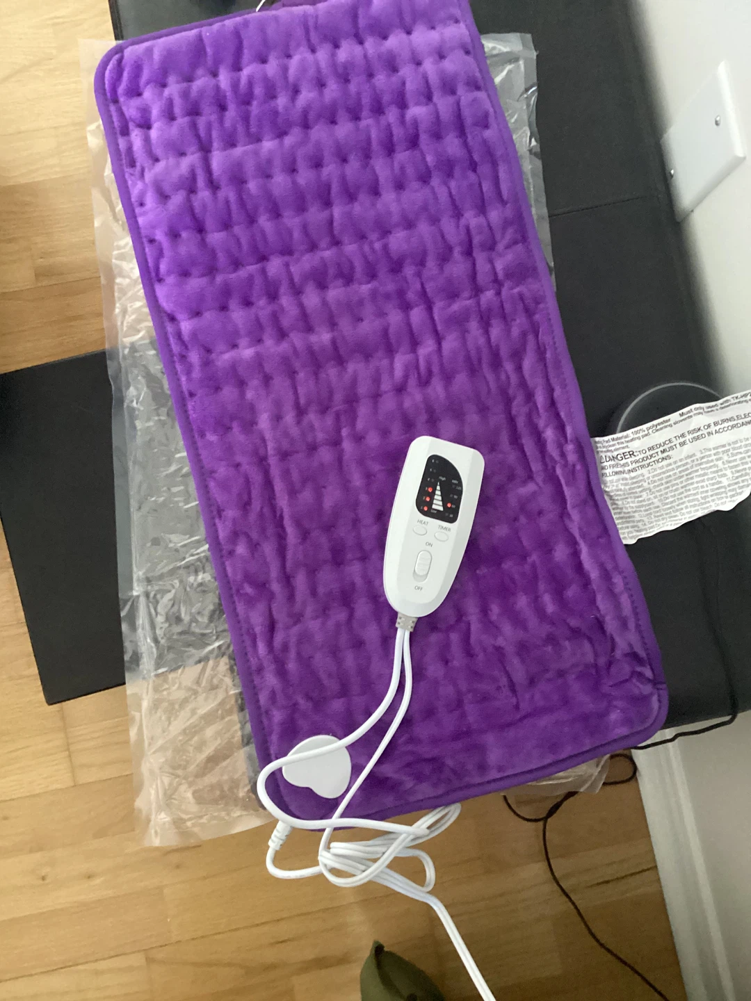 New Velour Heating Pad - Purple 24"x12"