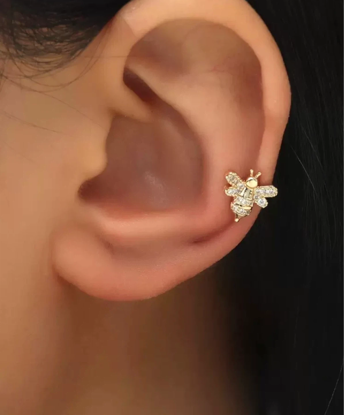 Crystal Bee Ear Cuff