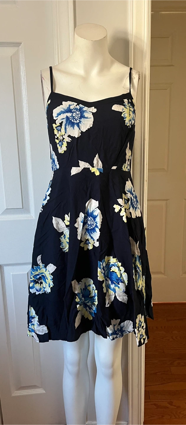 Navy Blue Floral Sundress size small