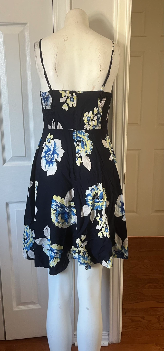 Navy Blue Floral Sundress size small - photo 2