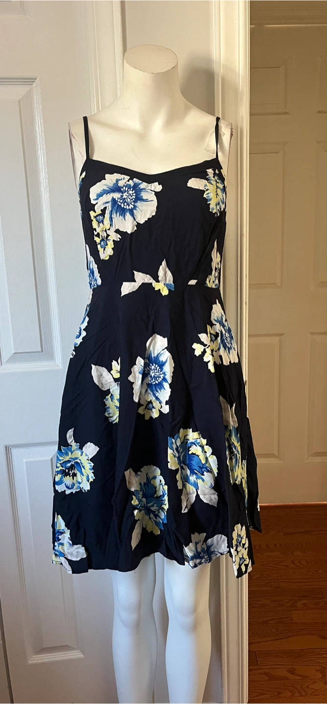 Navy Blue Floral Sundress size small - photo 4