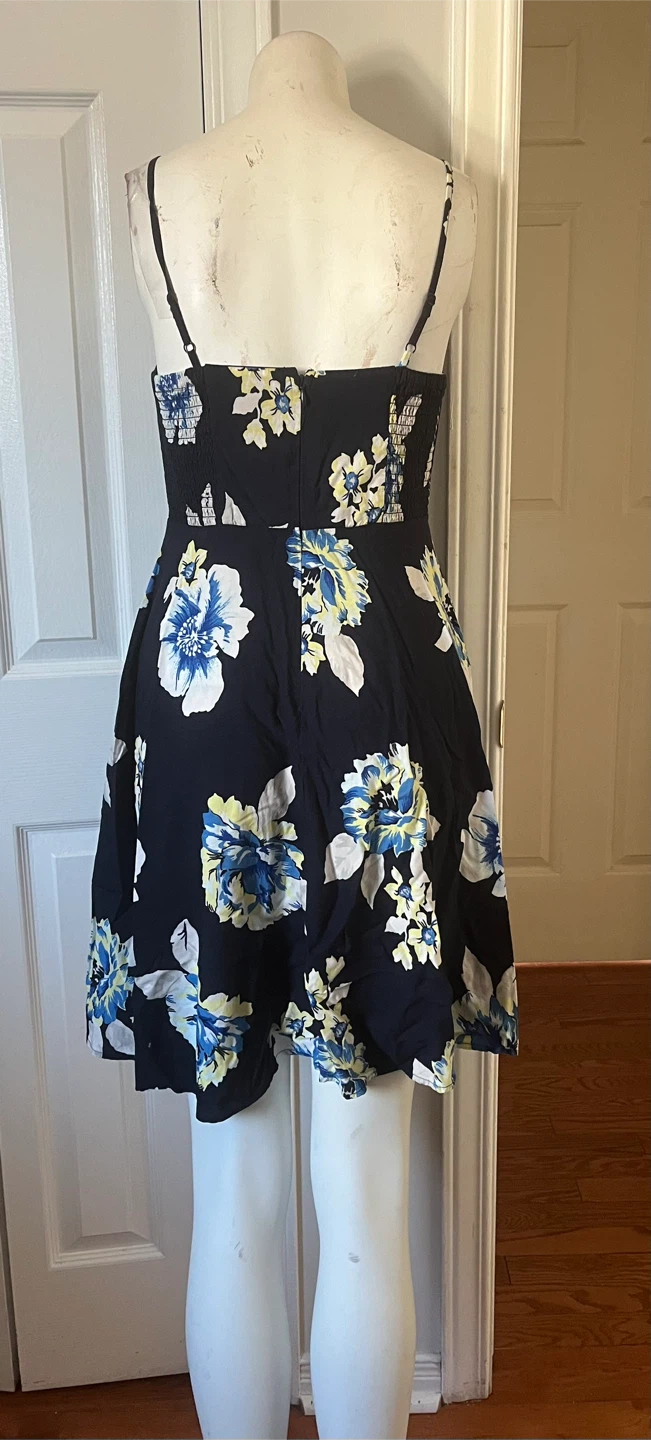 Navy Blue Floral Sundress size small - photo 5