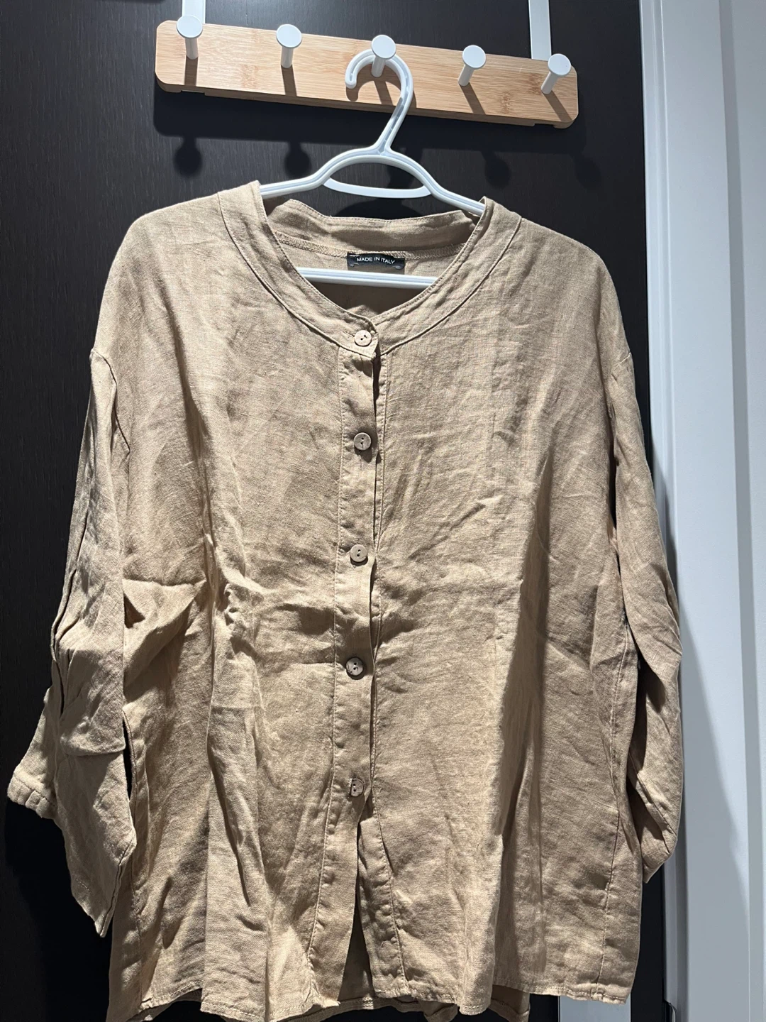 Linen Blend Button-Up Shirt