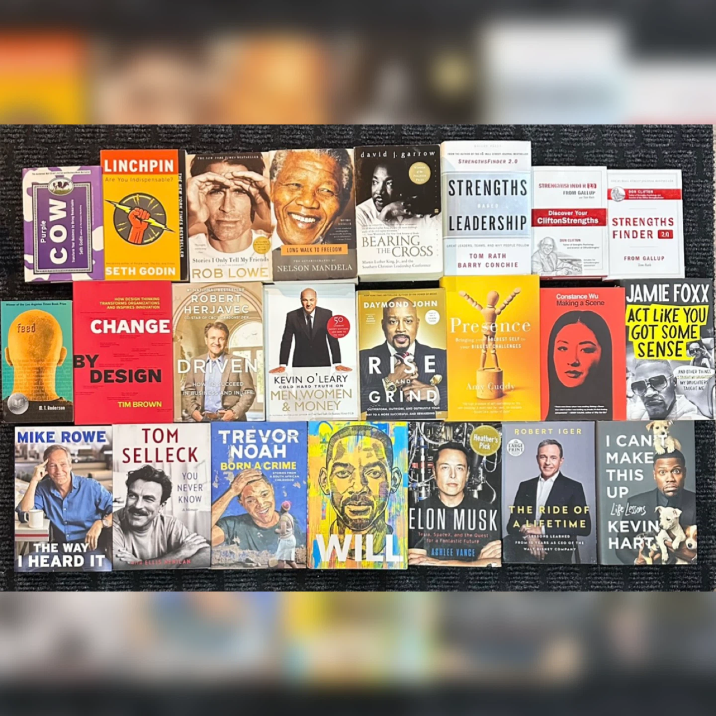 Elon Musk, Will Smtih, Trevor Noah, Nelson Mandela,..