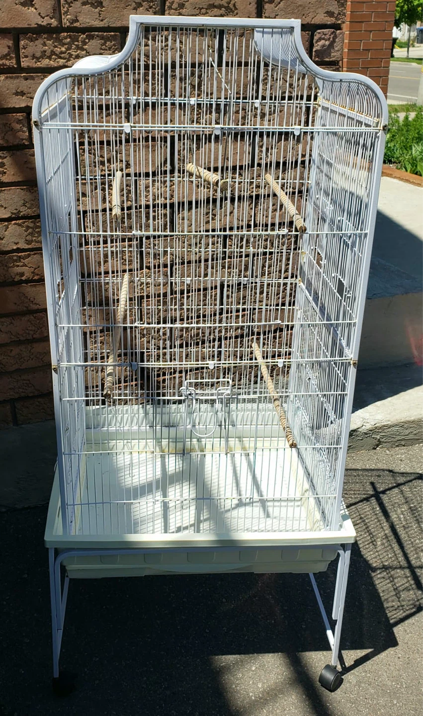 White Bird Cage with Stand
