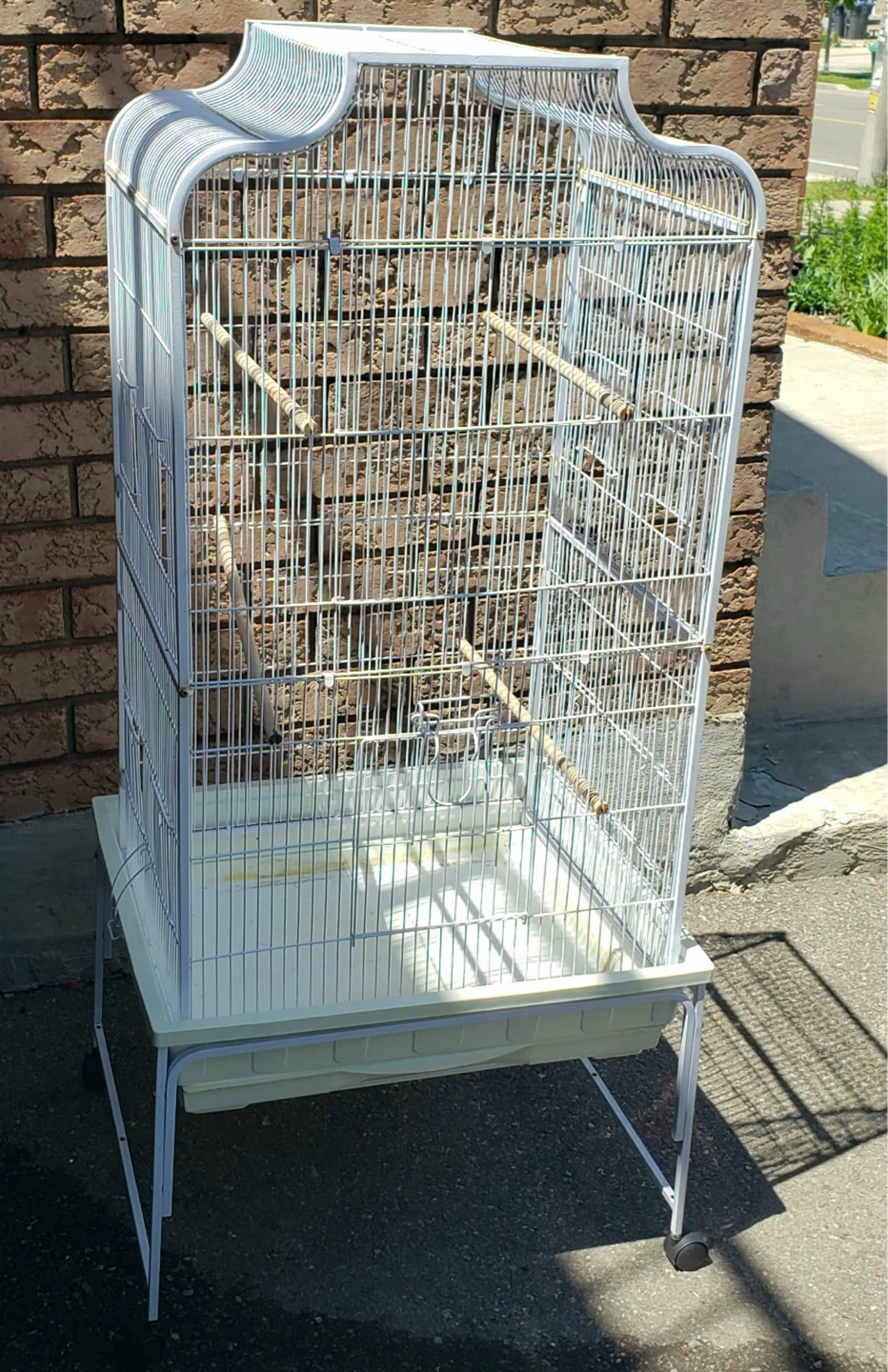 White Bird Cage with Stand - photo 2