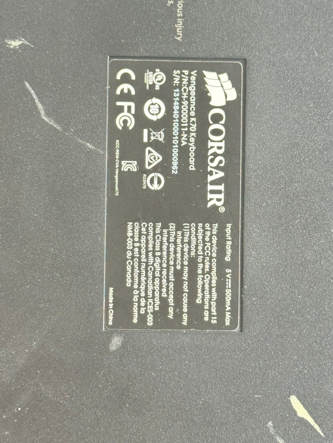 Corsair K70 Vengeance Mechanical Gaming keyboard - photo 3