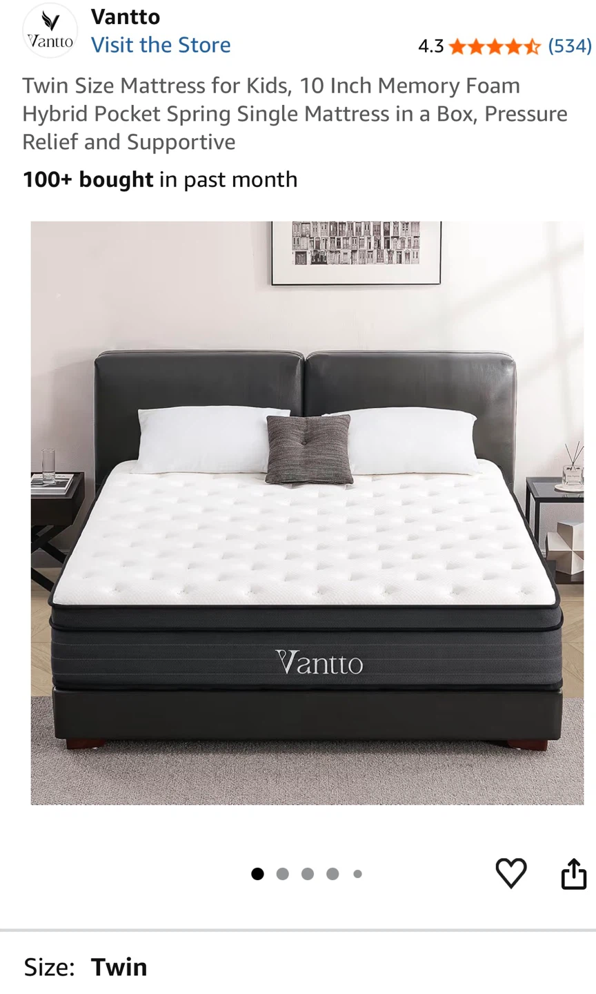 Brand New Twin Size Mattress for Kids - unopened, new in box