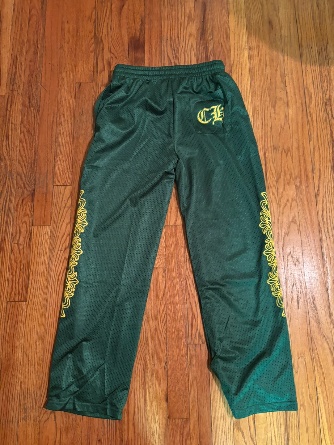 Chrome Hearts Green Mesh Track Pants - photo 2