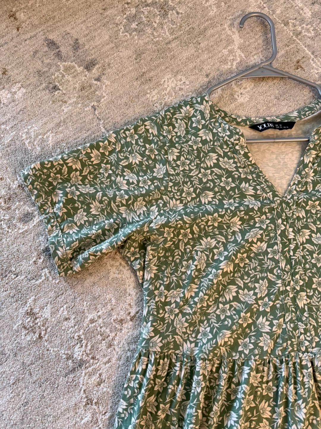 Yours Green Floral Tiered Midi Dress - photo 3