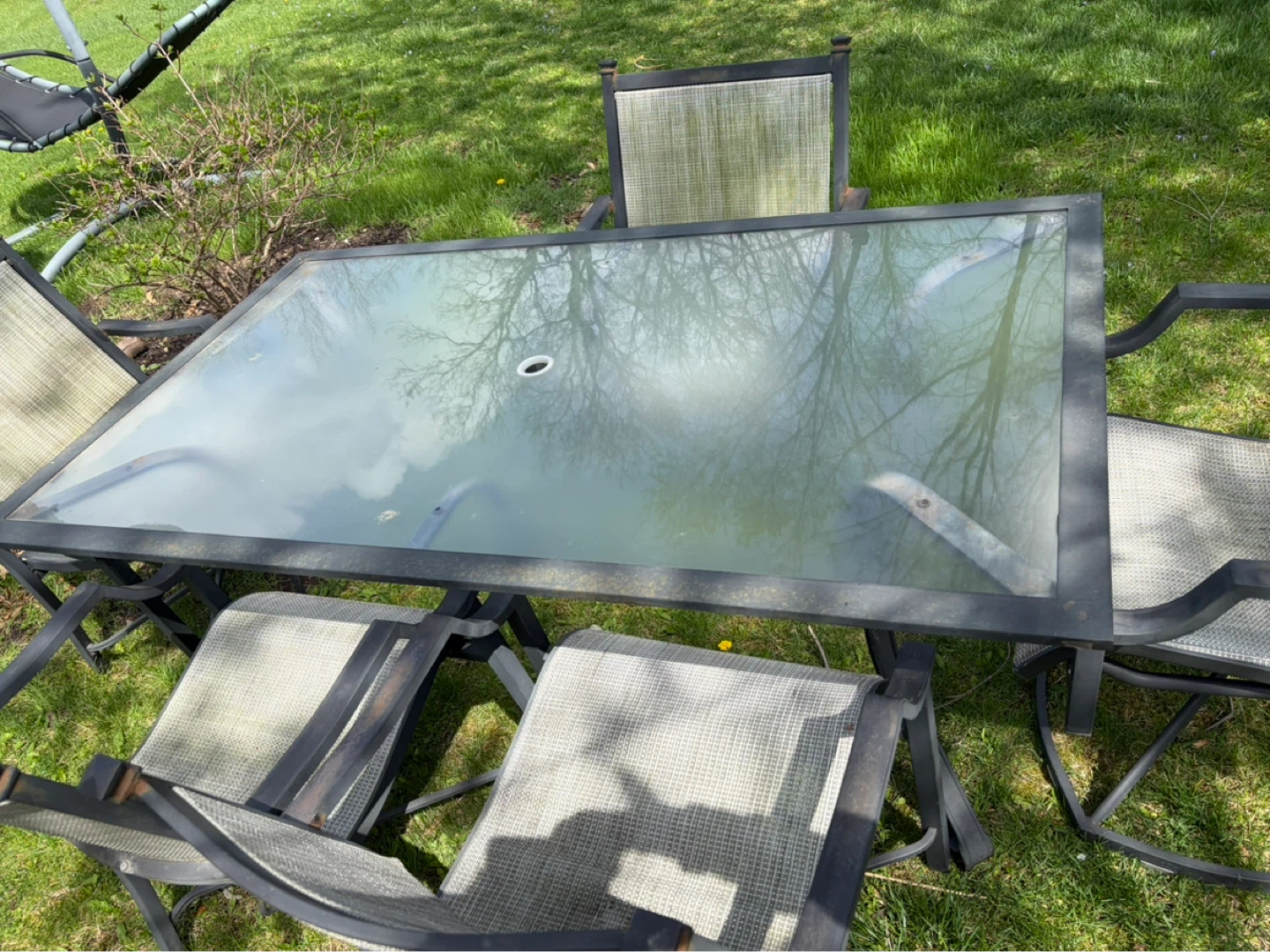 Glass Top Patio Dining Set with 5 Chairs - photo 3