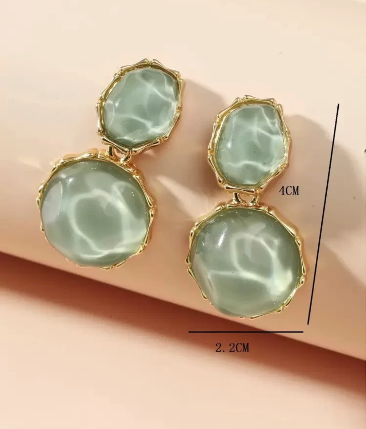 Green Jade-Style Drop Earrings - photo 4