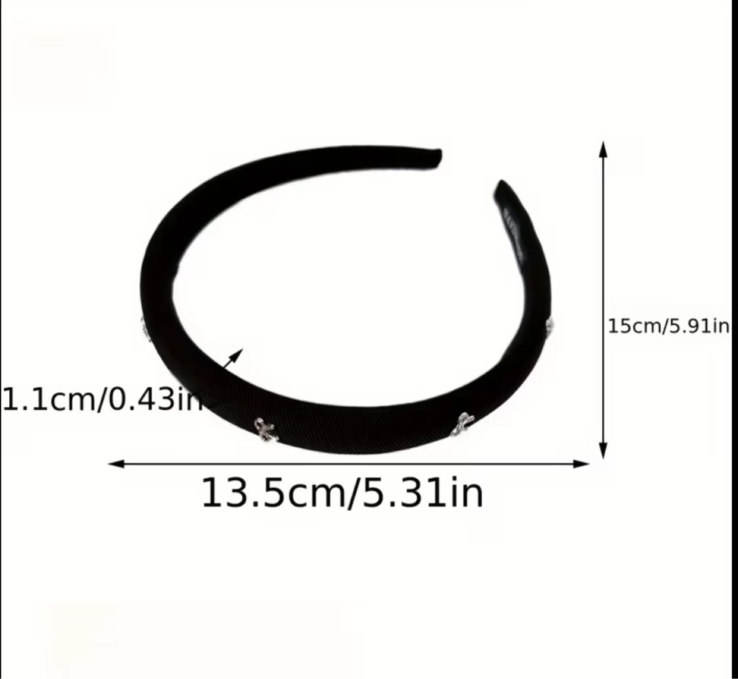 Satin Headband with Silver Bow Charms – Set of 3 - photo 4
