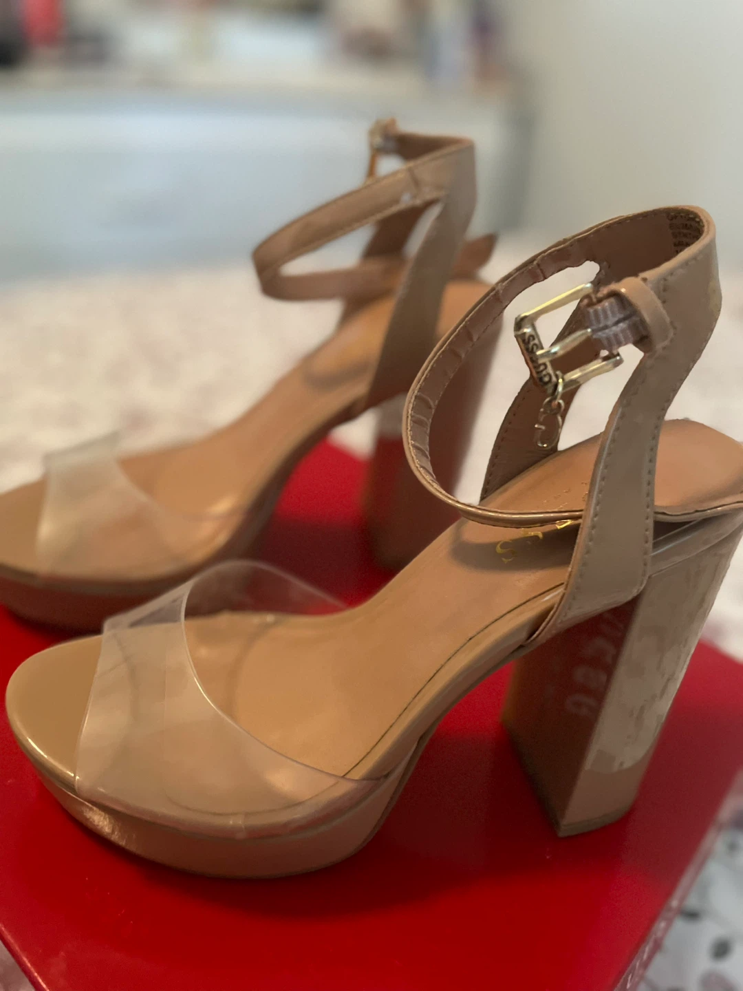 Guess Platform Heels Tan - photo 3