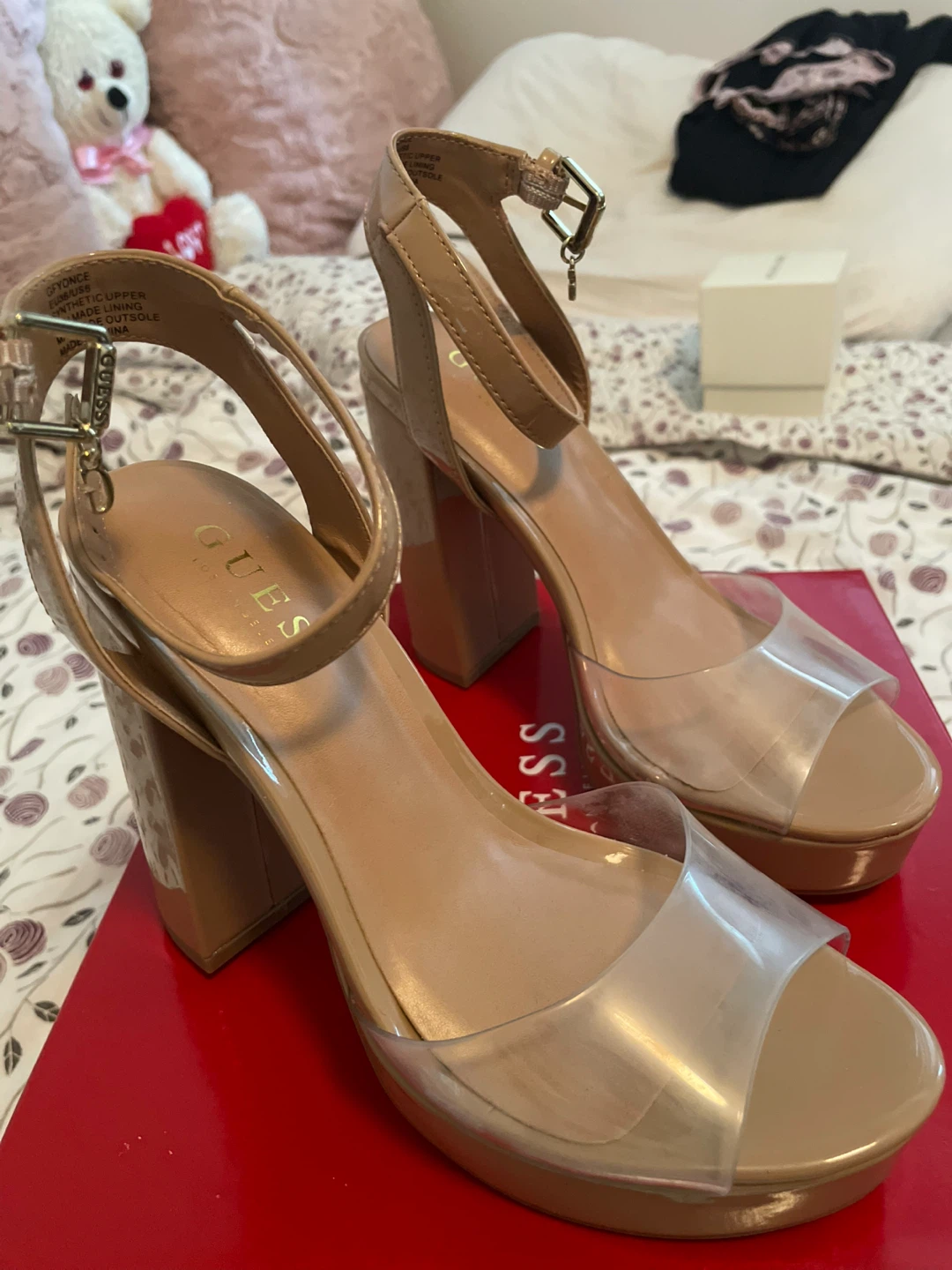 Guess Platform Heels Tan - photo 4